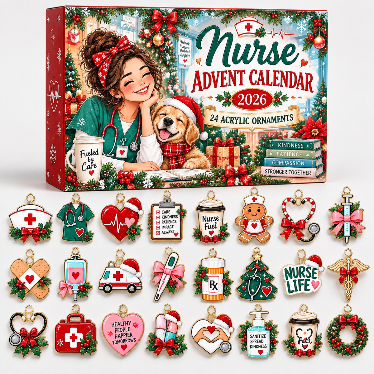 Nurse Advent Calendar  HG  Acrylic Ornament Countdown Blind Box Holiday Gift