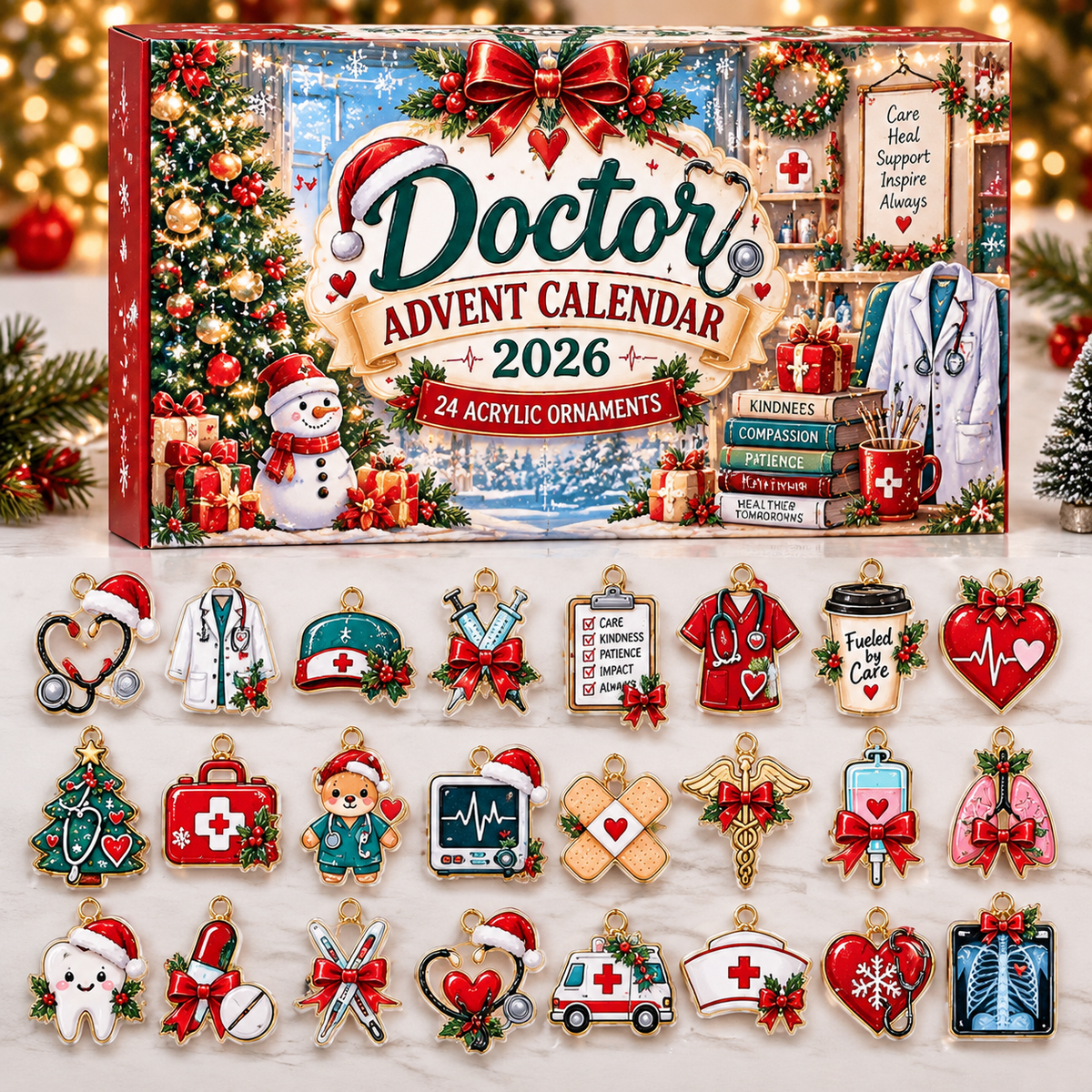Doctor Advent Calendar  HG  Acrylic Ornament Countdown Blind Box Holiday Gift