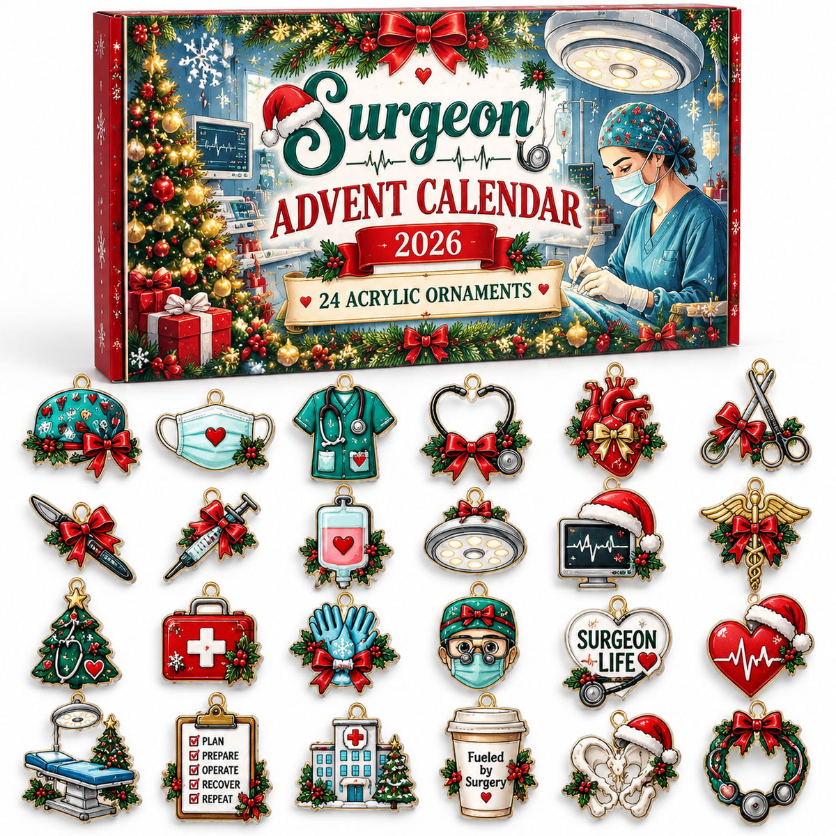 Surgeon Advent Calendar  HG  Acrylic Ornament Countdown Blind Box Holiday Gift