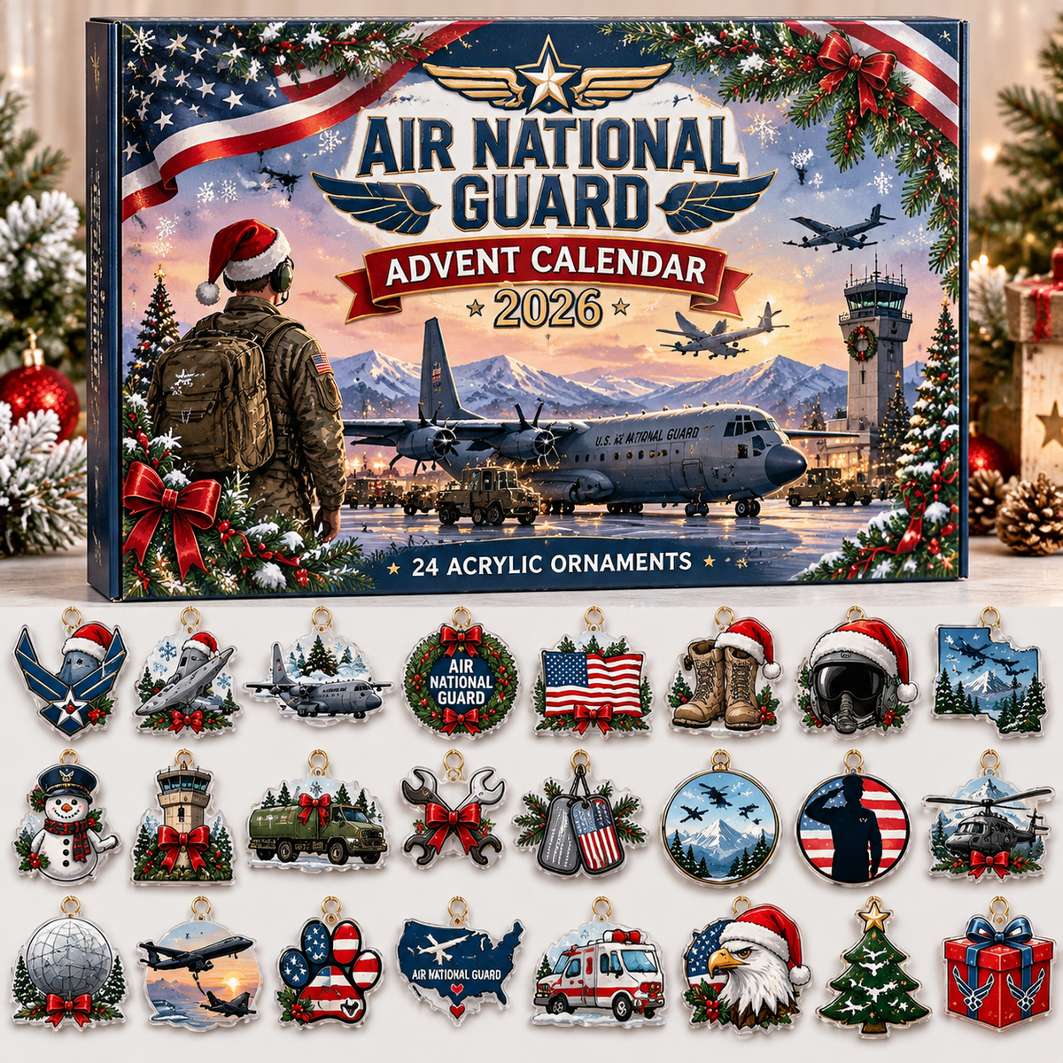 Advent Calendar  HG  Air National Guard Acrylic Ornament, Countdown Blind Box Gift