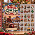 Rodeo Cowboy HG AI Advent Calendar  2026, 24 Acrylic Western Ornaments, Christmas Countdown Blind Box Holiday Gift