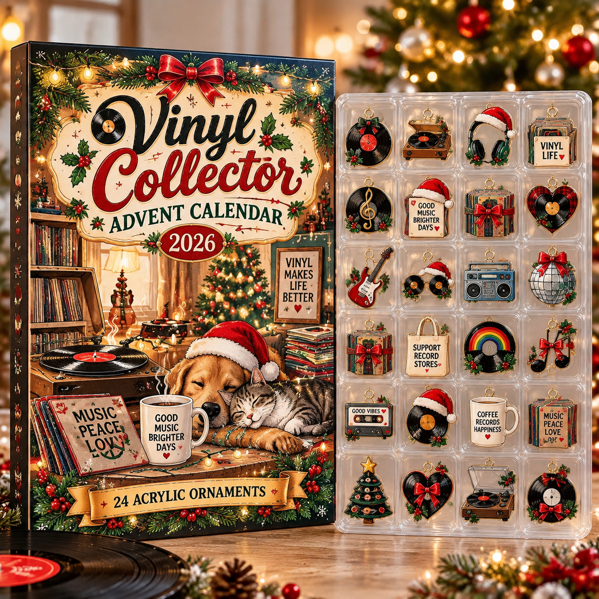 Vinyl Collector HG AI Advent Calendar  2026, 24 Acrylic Ornaments, Christmas Countdown Blind Box Holiday Gift for Fans
