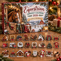 Equestrian HG AI Advent Calendar  2026, 24 Acrylic Ornaments, Christmas Countdown Blind Box Gift for Horse Fans