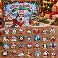 Siberian Husky HG AI Advent Calendar  2026, 24 Acrylic Ornaments, Christmas Countdown Blind Box Gift for Dog Moms