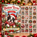 Boston Terrier HG AI Advent Calendar  2026, 24 Acrylic Ornaments, Christmas Countdown Blind Box Gift for Dog Lovers