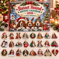 Basset Hound HG AI Advent Calendar  2026, 24 Acrylic Ornaments, Christmas Countdown Blind Box Gift for Dog Lovers