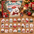 Bichon Frise HG AI Advent Calendar , 24 Acrylic Ornaments, 2026 Christmas Countdown Holiday Gift