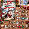 Alaskan Malamute HG AI Advent Calendar , 24 Acrylic Ornaments, 2026 Christmas Countdown Holiday Gift