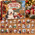 Old English Sheepdog HG AI Advent Calendar , 24 Acrylic Ornaments, 2026 Christmas Countdown Holiday Gift