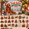Irish Setter HG AI Advent Calendar , 24 Acrylic Ornaments, 2026 Christmas Countdown Holiday Gift