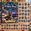 Blue Line Police Dog HG AI Advent Calendar , 24 Acrylic Ornaments, 2026 Christmas Countdown Holiday Gift