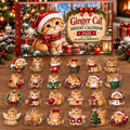 Ginger Cat HG AI Advent Calendar  2026, 24 Acrylic Ornaments, Christmas Countdown Blind Box Holiday Gift for Pet Moms