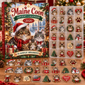 Maine Coon HG AI Advent Calendar  2026, 24 Acrylic Ornaments, Christmas Countdown Blind Box Holiday Gift for Cat Lovers