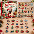 Siamese HG AI Advent Calendar  2026, 24 Acrylic Ornaments, Christmas Countdown Blind Box Holiday Gift for Cat Lovers