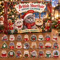 British Shorthair HG AI Advent Calendar  2026, 24 Acrylic Ornaments, Christmas Countdown Blind Box Holiday Gift for Cat Moms