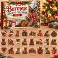 Burmese HG AI Advent Calendar  2026, 24 Acrylic Ornaments, Christmas Countdown Blind Box Holiday Gift for Cat Moms