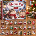 Siberian Cat HG AI Advent Calendar  2026, 24 Acrylic Ornaments, Christmas Countdown Blind Box Holiday Gift for Pet Lovers