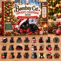 Bombay Cat HG AI Advent Calendar  2026, 24 Acrylic Ornaments, Christmas Countdown Blind Box Holiday Gift for Pet Lovers
