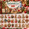 Savannah Cat HG AI Advent Calendar  2026, 24 Acrylic Ornaments, Christmas Countdown Blind Box Gift for Animal Lovers
