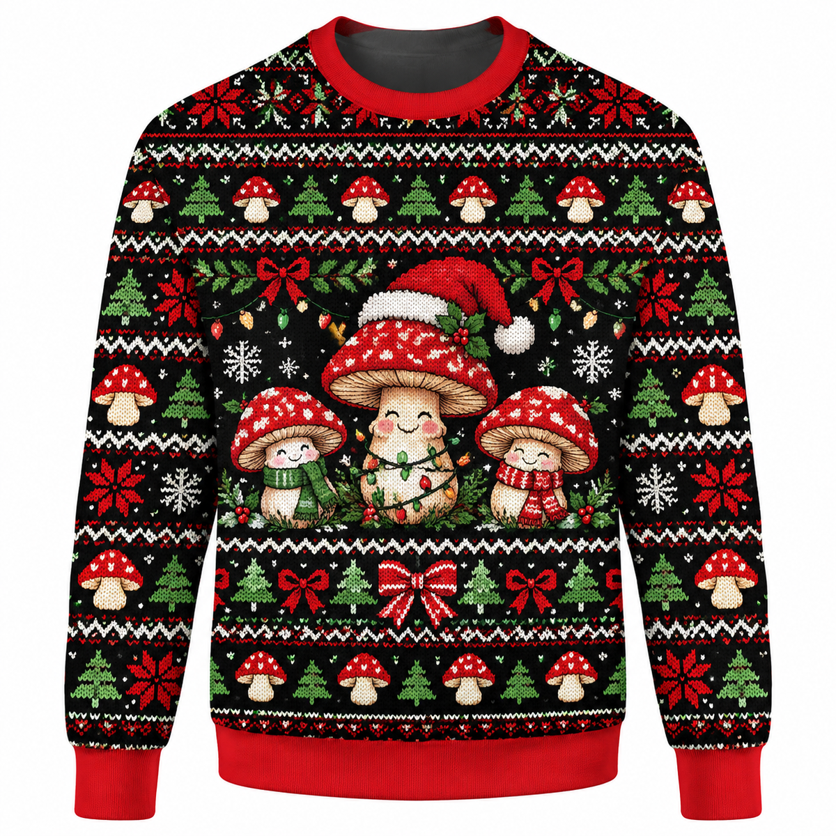 Christmas Mushroom Ugly Sweater Ln, Whimsical Holiday Gift