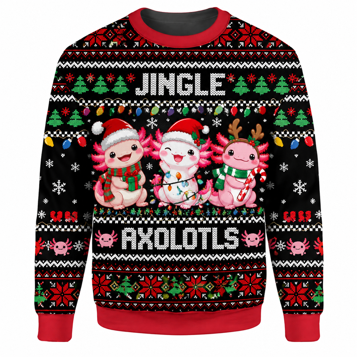 Christmas Axolotl Ugly Sweater Ln, Cute Holiday Gift