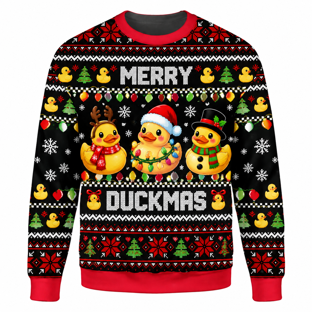 Festive Rubber Duck Ugly Sweater Ln, Quirky Holiday Gift