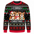 Corgi Christmas Ugly Sweater LN, Festive Knit Holiday Gift