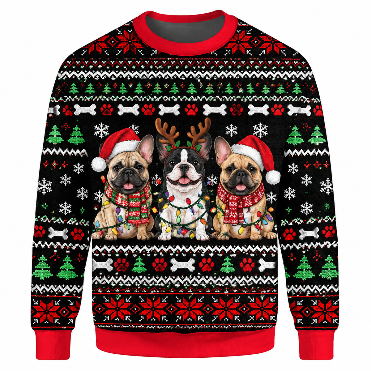 French Bulldog Christmas Ugly Sweater LN, Festive Knit Holiday Gift