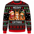 Orange Tabby Christmas Ugly Sweater LN, Festive Knit Holiday Gift