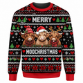 Highland Cow Christmas Ugly Sweater LN, Festive Knit Holiday Gift
