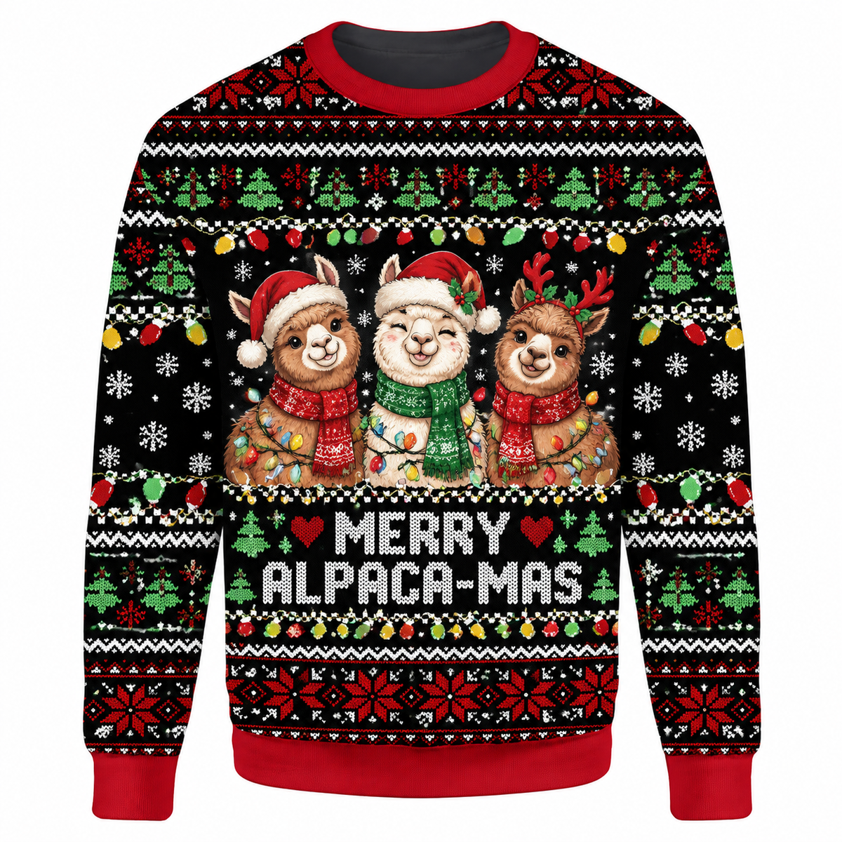 Christmas Alpaca Ugly Sweater LN, Festive Knit Holiday Gift