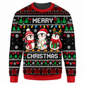 Christmas Penguin Ugly Sweater LN, Festive Knit Holiday Gift
