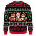Christmas Fox Ugly Sweater LN, Festive Knit Holiday Gift