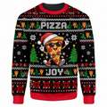 Christmas Pizza Ugly Sweater Ln, Funny Foodie Pullover Holiday Gift