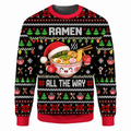 Christmas Ramen Ugly Sweater Ln, Cozy Noodle Lover Pullover Holiday Gift