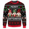 Christmas Coffee Lover Ugly Sweater Ln, Caffeine Humor Pullover Gift
