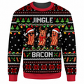 Christmas Bacon Ugly Sweater Ln, Crispy Breakfast Pullover Holiday Gift