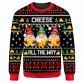 Christmas Cheese Lover Ugly Sweater Ln, Dairy Humor Pullover Gift