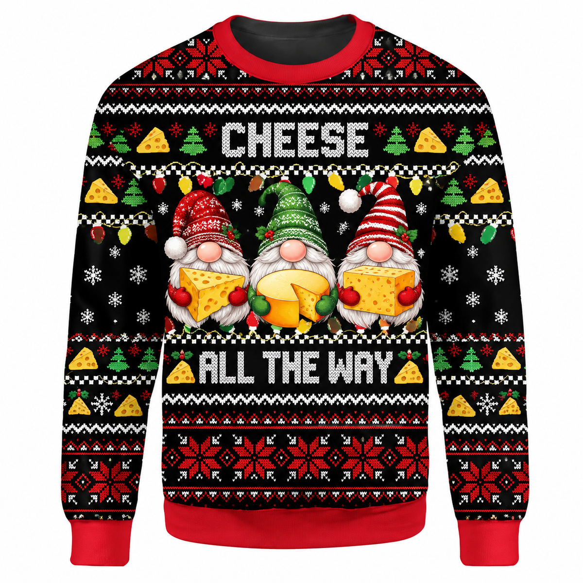 Christmas Cheese Lover Ugly Sweater Ln, Dairy Humor Pullover Gift