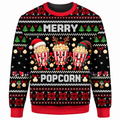 Christmas Popcorn Ugly Sweater Ln, Movie Night Snack Pullover Holiday Gift