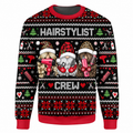 Hairstylist Christmas Ugly Sweater Ln, Salon Humor Pullover Holiday Gift