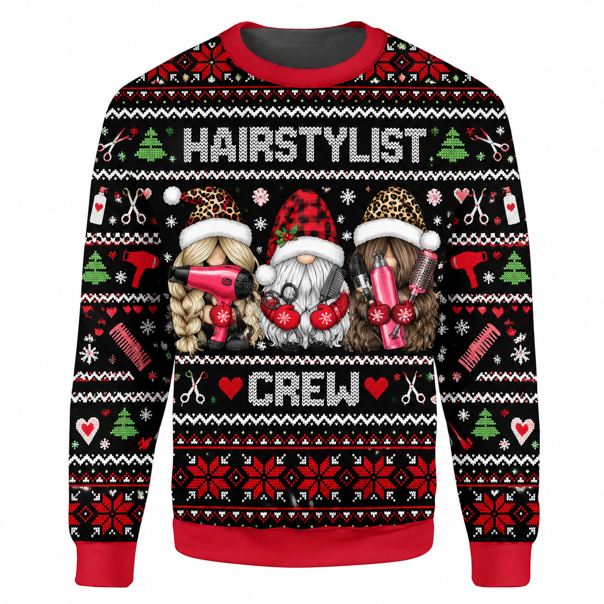 Hairstylist Christmas Ugly Sweater Ln, Salon Humor Pullover Holiday Gift