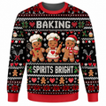 Baker Christmas Ugly Sweater Ln, Sweet Gingerbread Theme Knit Pullover Gift for Baking Enthusiasts
