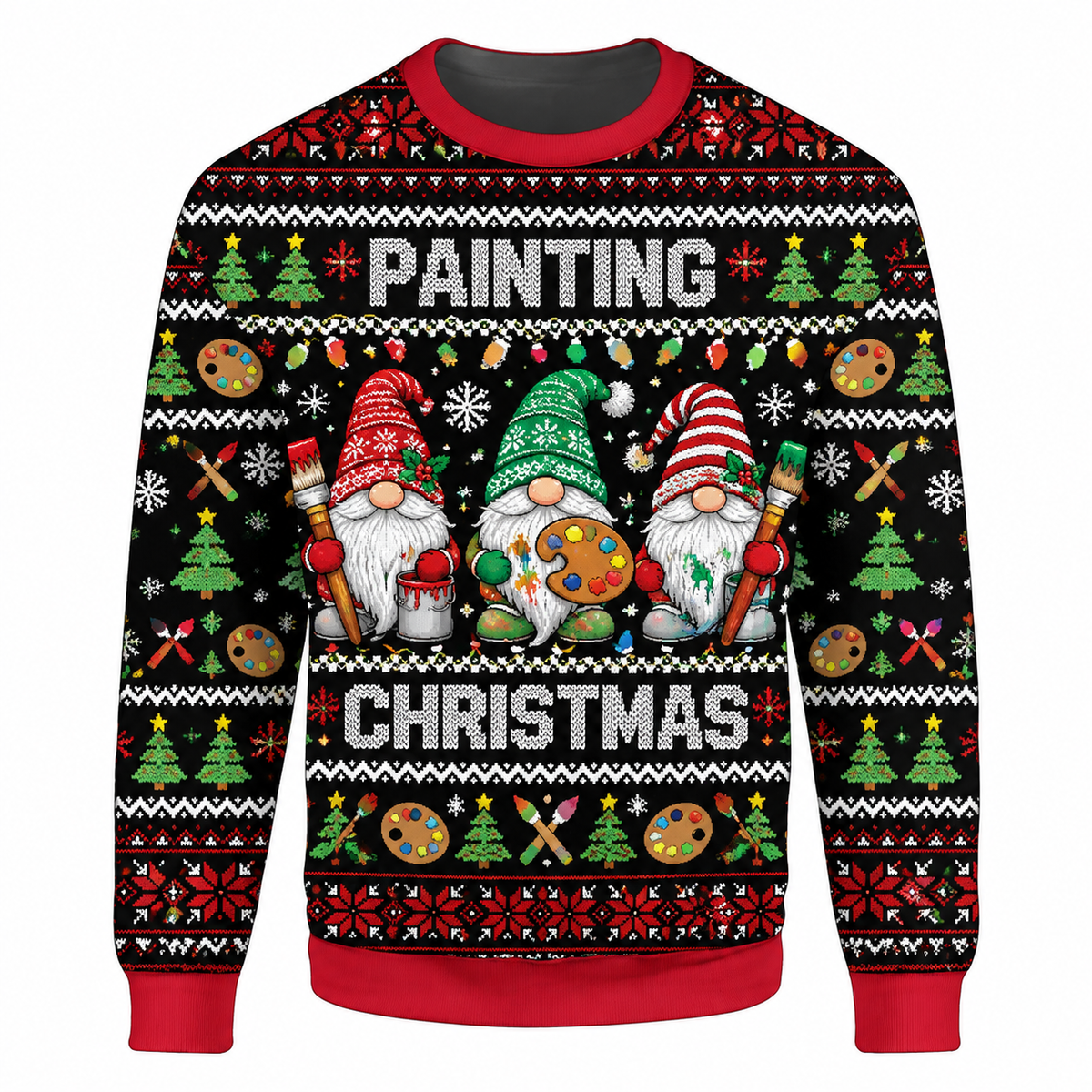 Painting Christmas Ugly Sweater Ln, Funny Holiday Gift For Artists