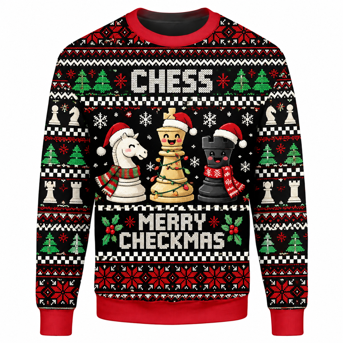 Chess Christmas Ugly Sweater Ln, Funny Holiday Gift For Chess Players