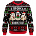 Spooky Christmas Ghost Ugly Sweater Ln, Cute Haunting Holiday Gift