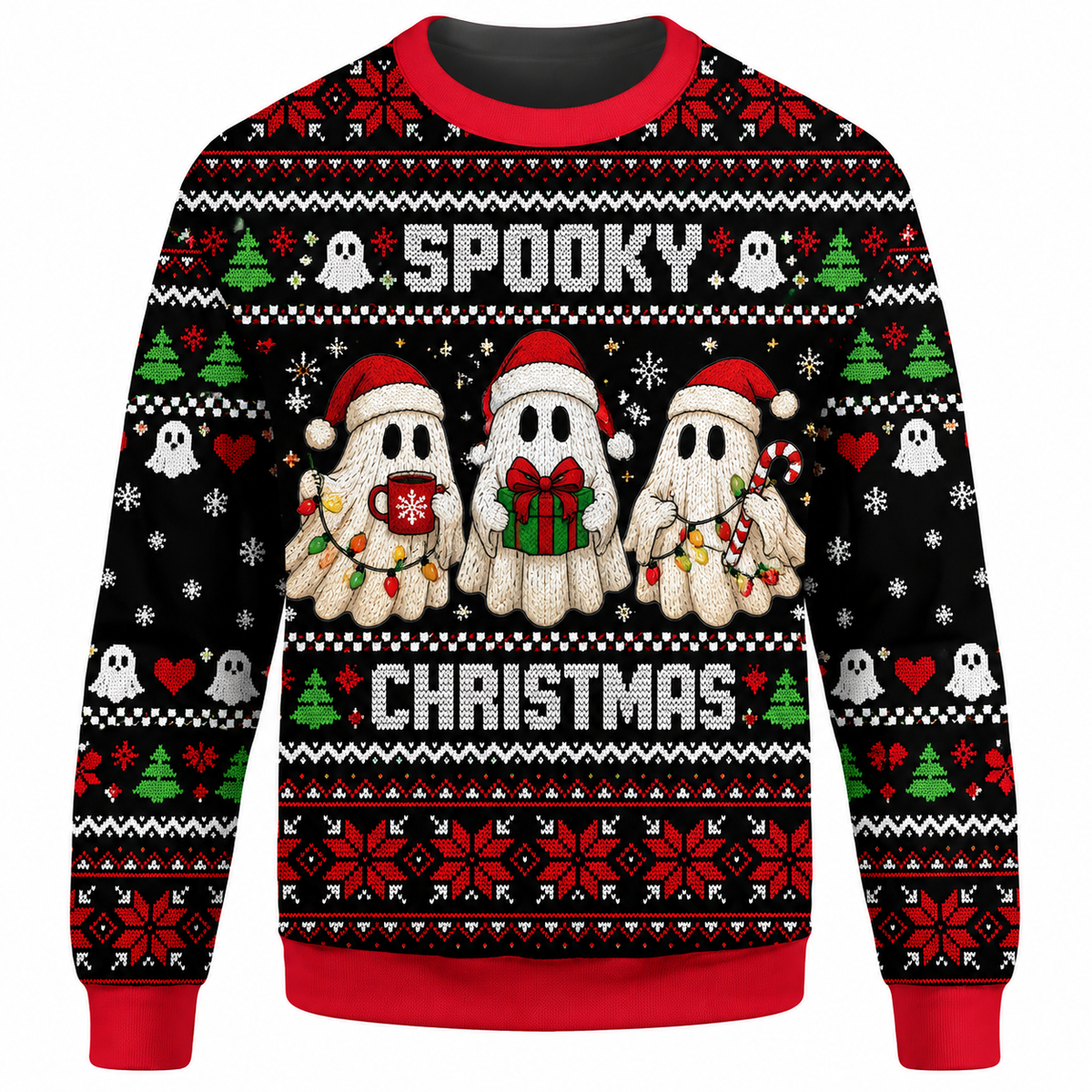 Spooky Christmas Ghost Ugly Sweater Ln, Cute Haunting Holiday Gift