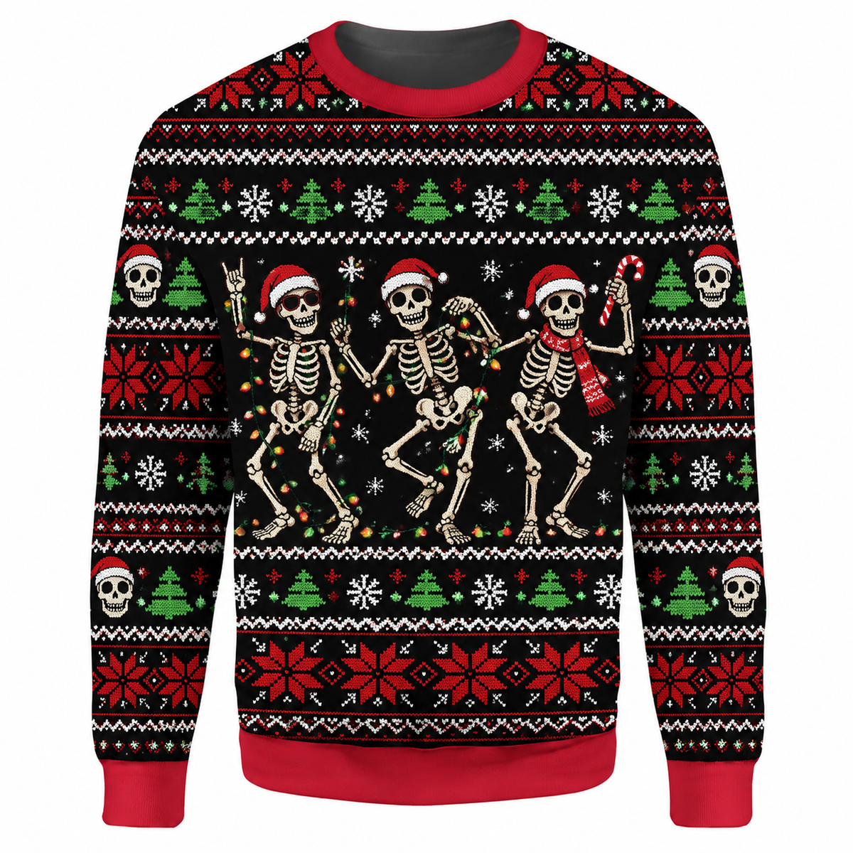Christmas Skeleton Ugly Sweater Ln, Funny Spooky Holiday Gift