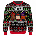 Christmas Witch Ugly Sweater Ln, Magical Gothic Holiday Gift