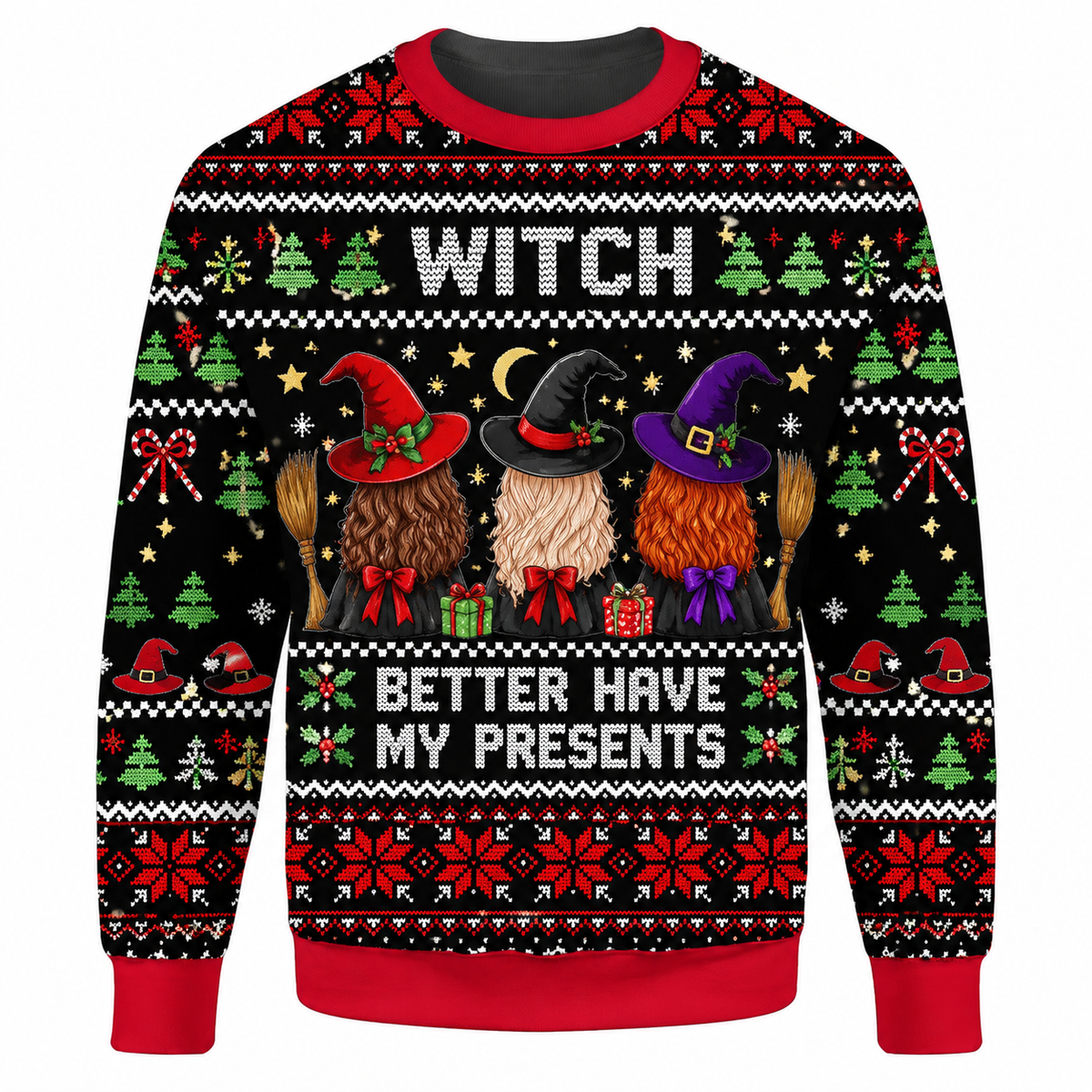 Christmas Witch Ugly Sweater Ln, Magical Gothic Holiday Gift